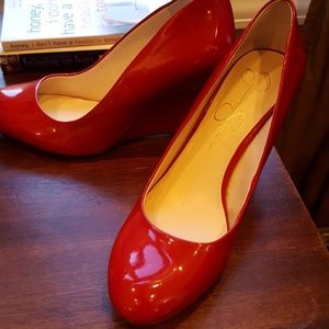 Dark Red Jessica Simpson wedges